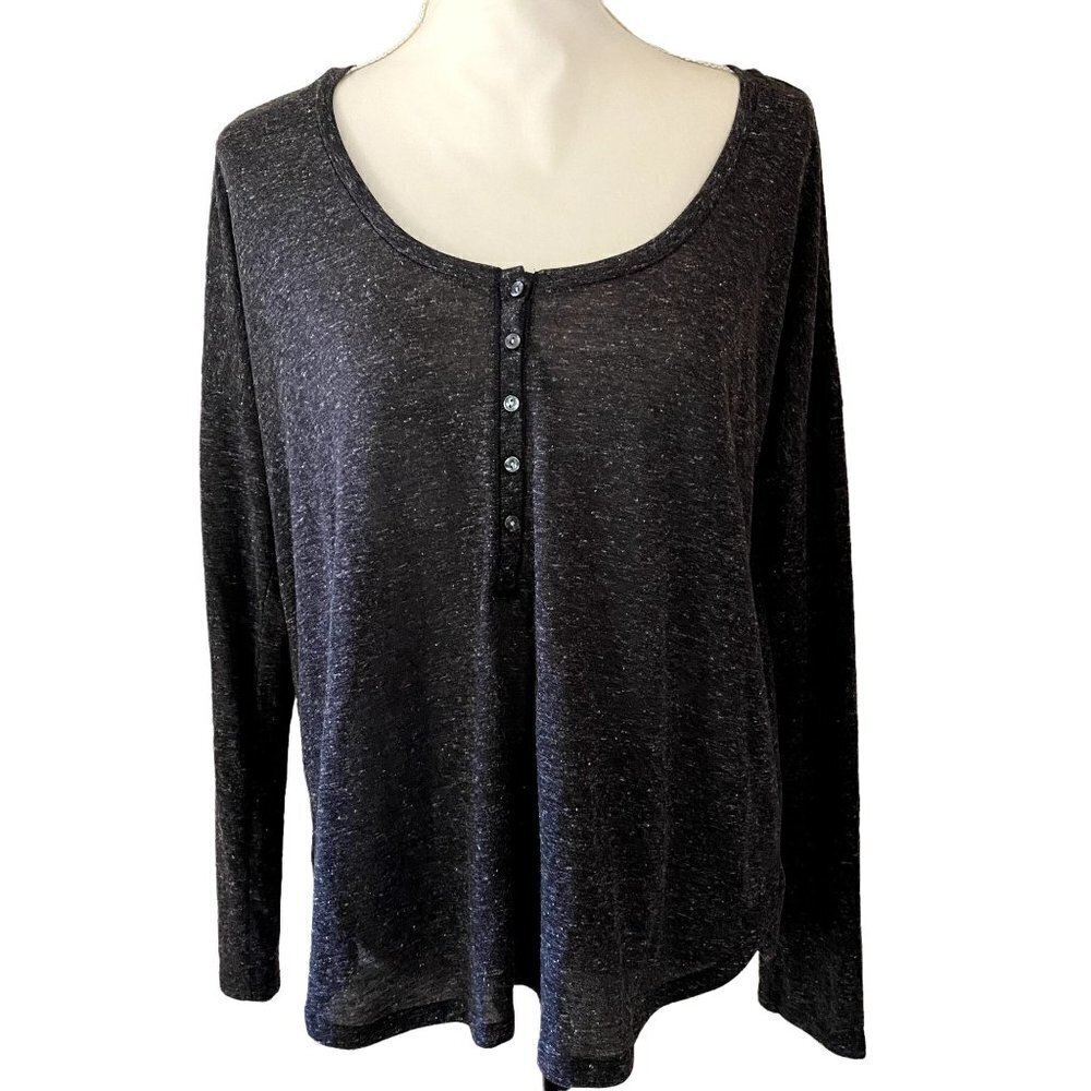 Victoria Secret | Long Sleeve Sheer Button Up Top | Color: Gray | Size: Medium